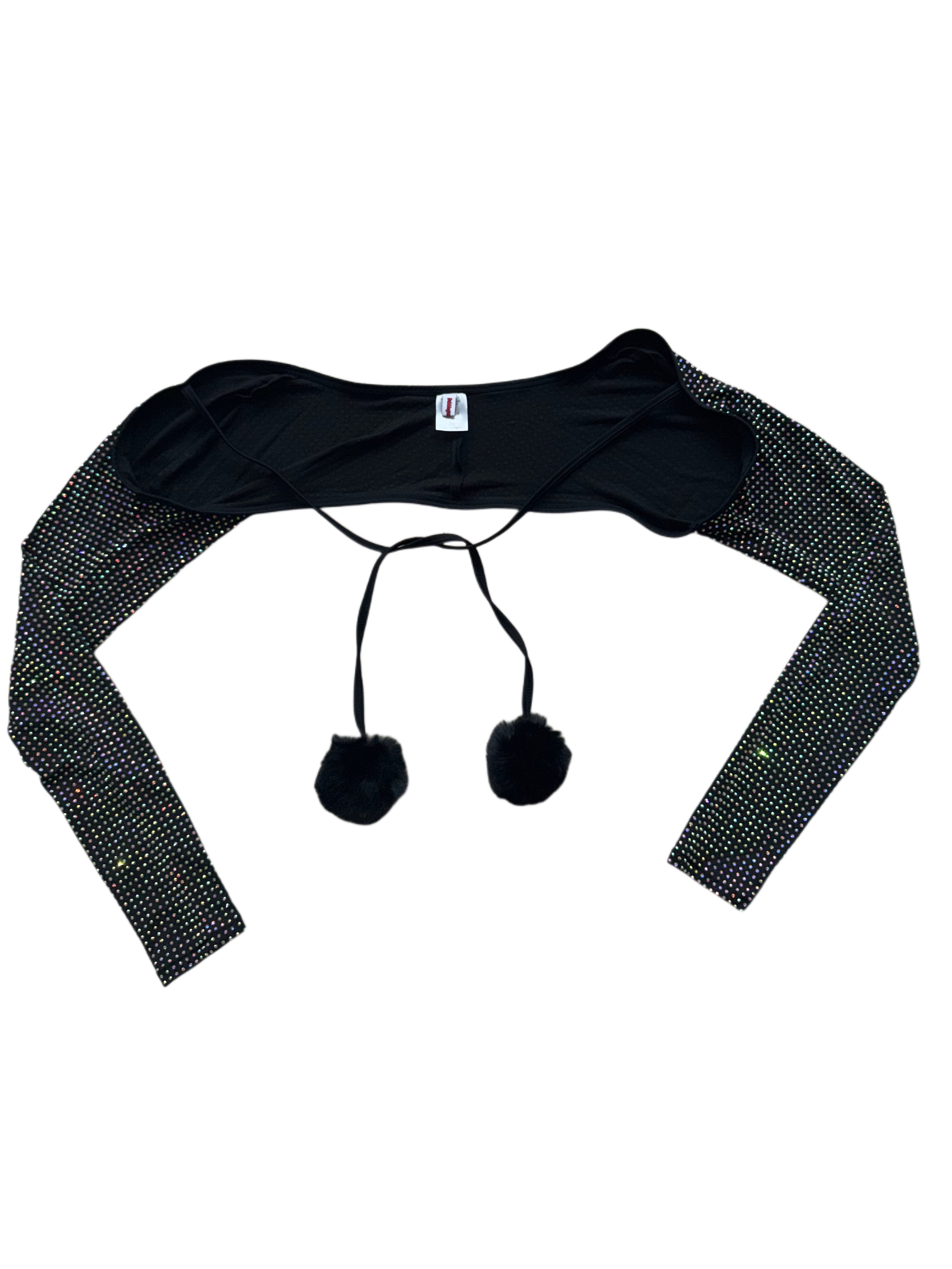 Iced out rhinestone shrug and chaps leggings set