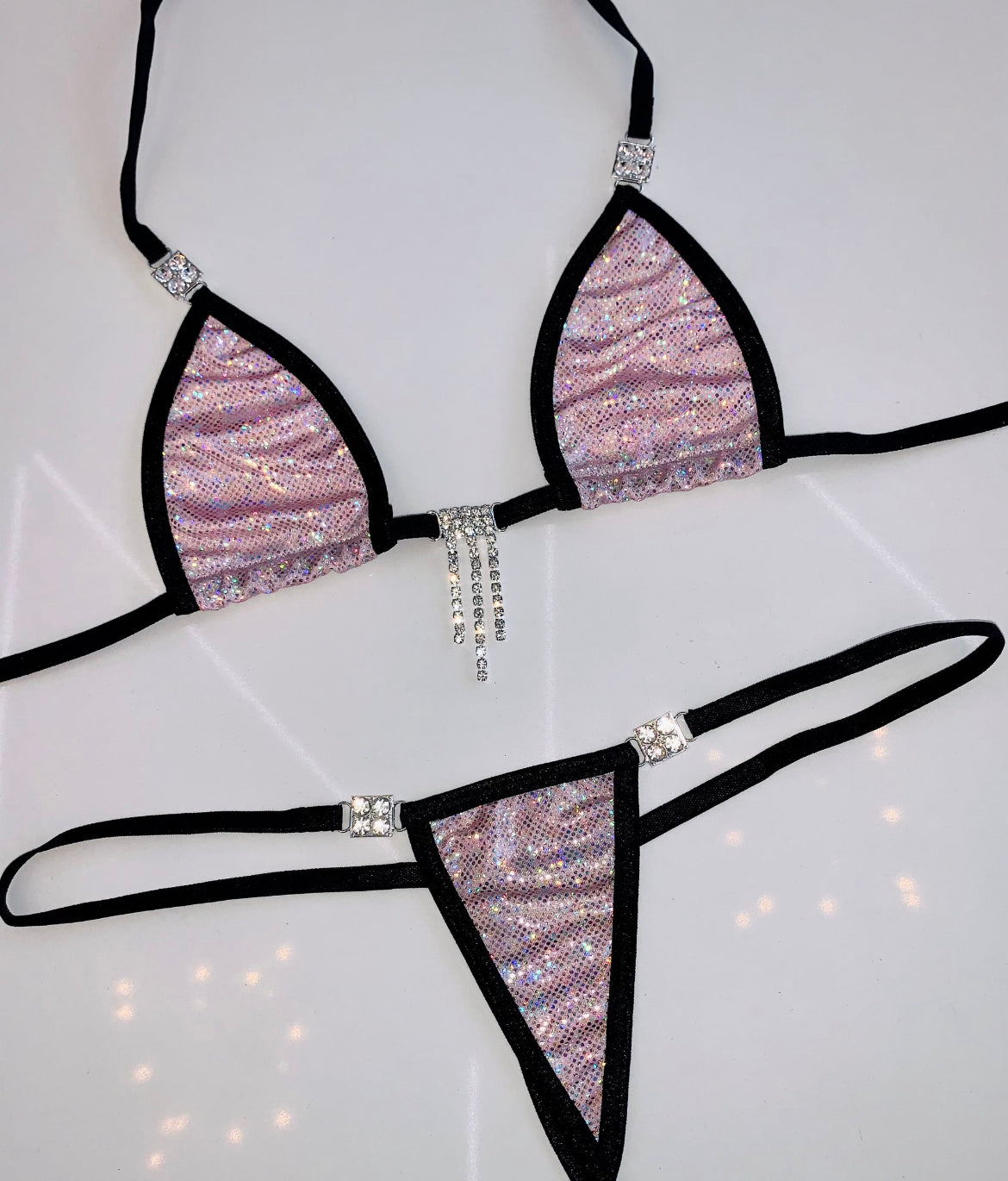 Pink shattered sparkle microkini - Bikinis, Monokinis, skirt sets, and apparel inspired by strippers - Bubblegum The Brand